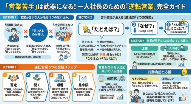 営業が苦手な一人社長でも成果が出る｜質問だけで苦手意識を克服する方法