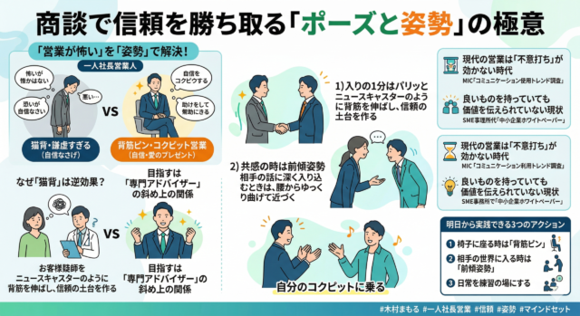 商談の成約率が変わる「ポーズと姿勢」の極意｜信頼される専門家のマインドセットとは？