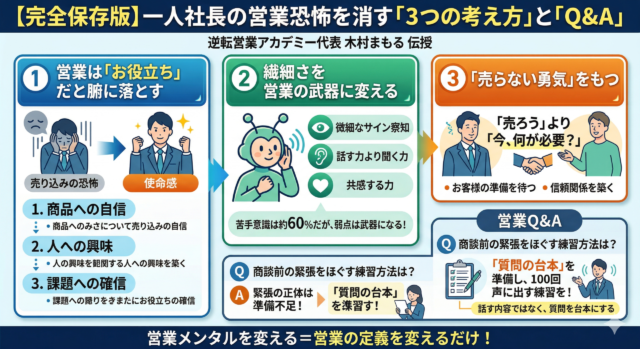 営業のメンタルが弱い一人社長へ｜質問で恐怖が消える３つの考え方